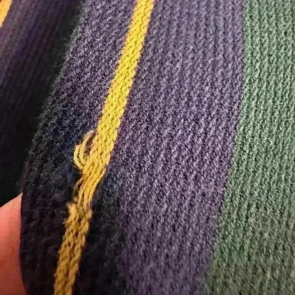 Vintage Tommy Hilfiger Vertical Stripe Button Down Shirt Green‎ White Yellow XL - Picture 9 of 9